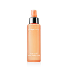 Clinique Happy Body Spritz front view showing cheerful bottle and size benefit