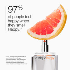 Clinique Happy cap and spray nozzle close-up benefit: precise, controlled application