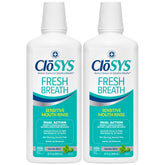 CloSYS front packaging showing two 32 oz bottles and benefits