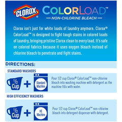 Clorox ColorLoad added to washer helping brighten clothes and remove stains