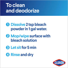 Clorox measuring scoop pouring powder for precise dosing and no spills