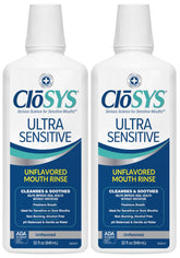 CloSYS Ultra Sensitive front packaging showing two 32 oz bottles and benefits
