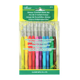 clover Amour front packaging showing colorful 10-hook set and compact case for easy storage