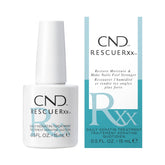 CND RescueRXx front bottle showing label and 0.5 fl oz size benefit
