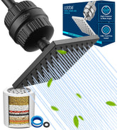 Cobbe front view shower head showing sleek design and easy install benefit