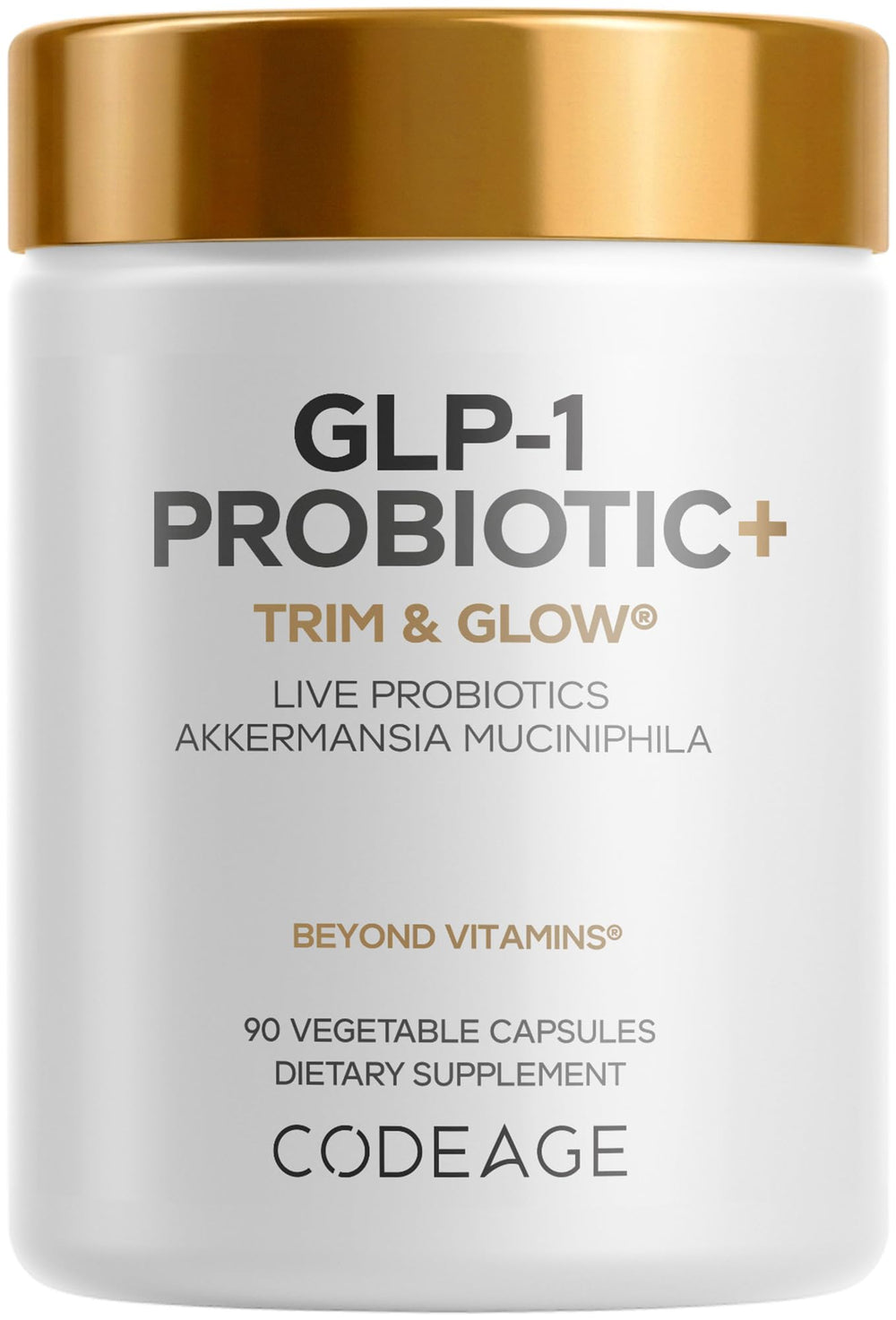 Codeage GLP-1 Probiotic+ front packaging showing product benefits