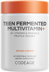 Codeage bottle front view showing label and benefits for teen health