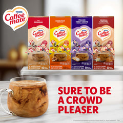 Coffee mate single-serve cup close-up highlighting sealed freshness benefit