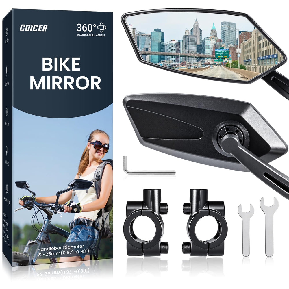 COICER front view mounted on handlebar showing improved rear awareness