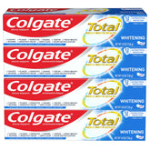 Colgate Total front pack of four tubes showing value and convenience