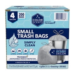 Color Scents front packaging showing 200-count silver drawstring bags and benefit of long supply