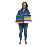 Colorations front packaging showing 2200-sheet classroom value pack and vibrant colors