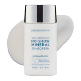 Colorescience front packaging showing SPF 50 and slim tube benefit: travel-ready protection