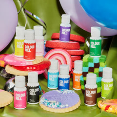 Colour Mill used in buttercream demonstrating no splitting and even color