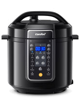 COMFEE' front view showing compact multicooker and clear presets for fast meals
