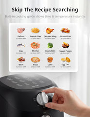 COMFEE' side view highlighting digital controls and preset selection for quick meals