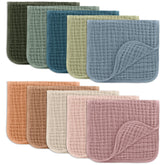 Comfy Cubs front packaging showing ten multi-pattern burp cloths and gift-ready presentation
