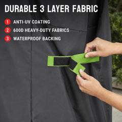 COMFY LIME zipper and reinforced seam detail for secure fit