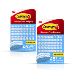 Command clear mini light clips front packaging showing quantity and brand benefit