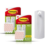 Command sawtooth hangers front view showing white finish and included strips benefit easy styling