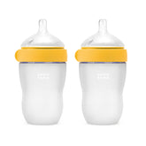 Comotomo Gen 2 front view showing yellow double pack and bottle design benefit easy identification