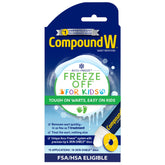 Compound W front packaging showing kit contents and kid-friendly design benefits