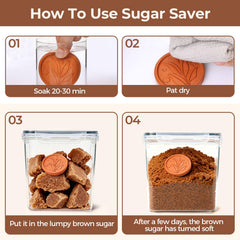 ComSaf clear container filled with brown sugar demonstrating easy visibility and access