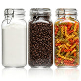 ComSaf front view of three jars showing clear storage and neat organization