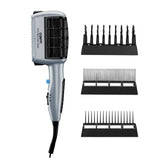Conair front view of 3-in-1 styler showing attachments and controls for versatile styling