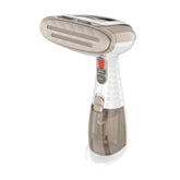 Conair handheld steamer front view showing compact design and fast steaming benefit