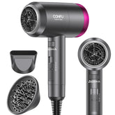 CONFU blow dryer front view showing compact design and fast-drying performance