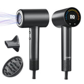 CONFU hair dryer front view showing compact design and fast airflow benefit