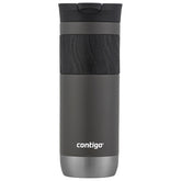 Contigo Byron 2.0 front view showing sleek stainless steel and capacity benefit