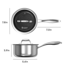 COOKER KING tempered glass lid close-up with steam vent, keeps food visible benefit