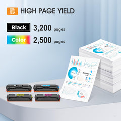 Cool Toner cyan magenta yellow cartridges lined up for vibrant color