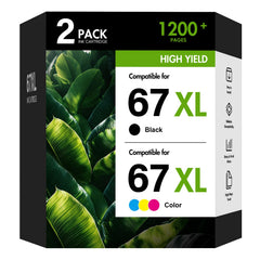 Cool Toner front packaging of 67XL combo showing included black and tri‑color cartridges and savings