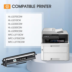 Cool Toner TN227BK close-up of black cartridge delivering crisp text benefit