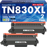 Cool Toner TN830XL front packaging showing two cartridges and model compatibility benefit
