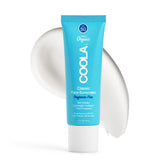 COOLA front packaging of SPF 50 face lotion shows clean design and portable size