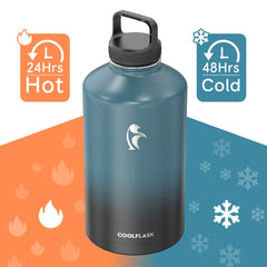 Coolflask stainless steel interior close-up highlighting rustproof finish and flavor protection
