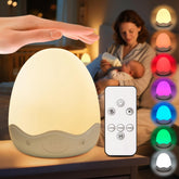 COOLNIGHT egg light front view with soft glow and compact silhouette benefits easy bedside lighting