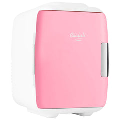 Cooluli front view showing pink exterior and compact design for bedside convenience
