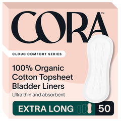 Cora pack front view showing extra long liner count and benefits