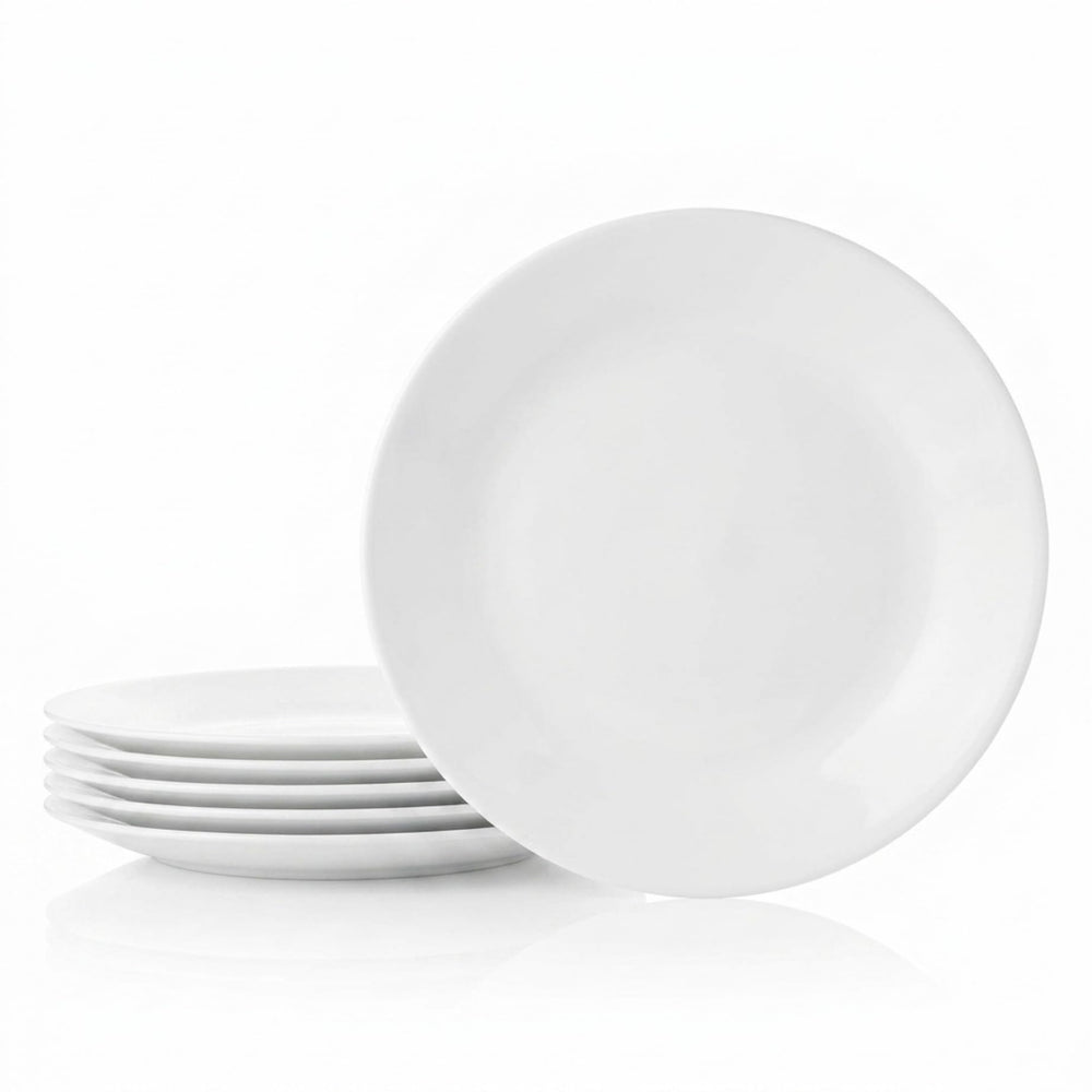 Corelle winter frost front packaging showing clean white plates and set benefit