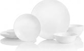 Corelle front view showing Winter Frost white set and clean minimalist design benefit