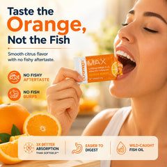 Macro view of Coromega MAX emulsified texture showing smooth blend for faster absorption