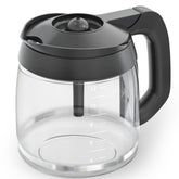 COSPARX 12-cup carafe front view showing full shape and clear glass for easy monitoring