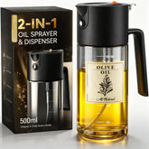 Costop front view of 500ml glass sprayer showing ergonomic design and leak-proof benefit