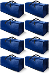 Cosy Family front view of blue 8-pack showing size and stackability benefit