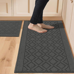 COSY HOMEER front view of grey rug set showing coverage and neutral style